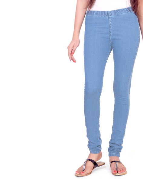 Buy online Mid Waist Denim Jegging from Jeans & jeggings for Women
