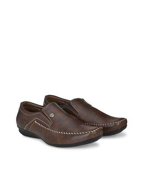 RL ROCKLIN MEN Textured Flat Formal Slip-On Shoes
