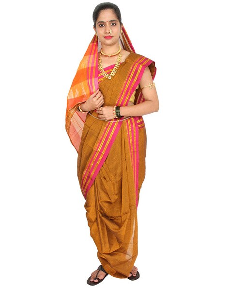 Traditional Readymade Nauvari Saree (Green, Pink) in Udupi at best price by  Poornima Silks - Justdial