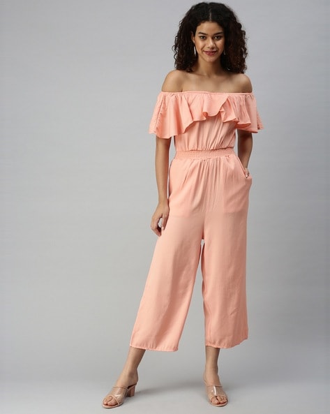 Off the shoulder sales culotte jumpsuit