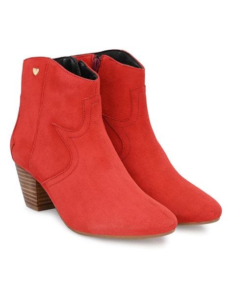 womens boots with red zipper