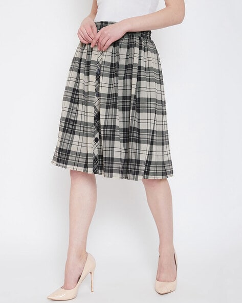 checked skirts for women