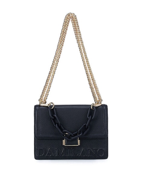 Da Milano Genuine Leather Black Sling Bag: Buy Da Milano Genuine Leather  Black Sling Bag Online at Best Price in India