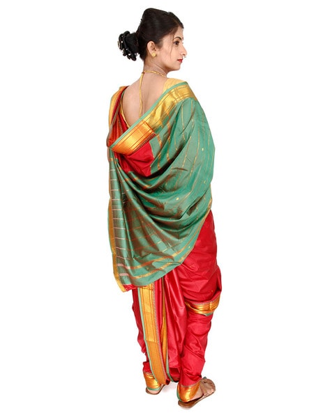 Readymade Maroon Nauvari Saree | chapalapmc.com