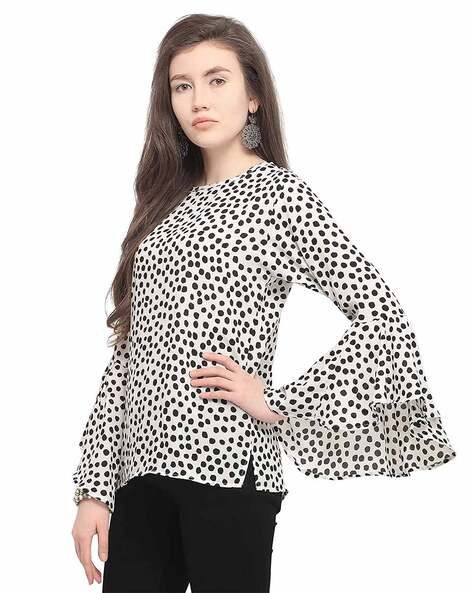 Polka dot bell sleeve 2025 top