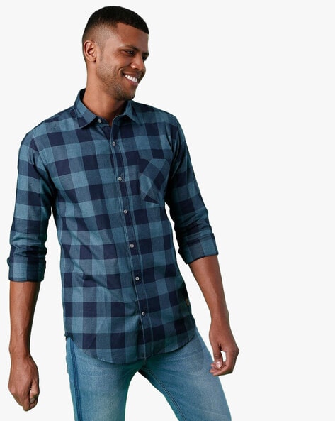 Buy Blue Shirts for Men by Campus Sutra Online