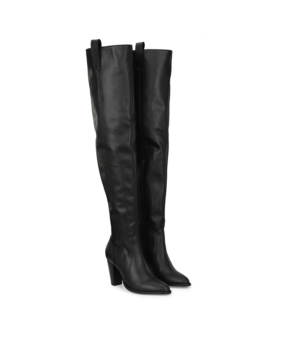 knee high cone heel boots