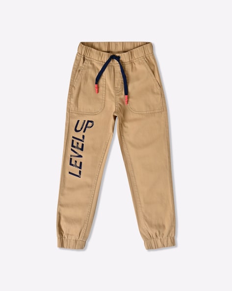Typographic Print Joggers with Slip Pockets
