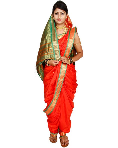 Party Wear Plain Girls Green Navari Saree, With blouse piece, 5.2 m  (separate blouse piece) at Rs 330/piece in Raigad