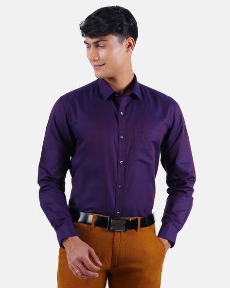 Purple Shirts for Men by Ramraj Cotton 