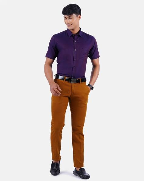 Purple Shirts for Men by Ramraj Cotton 