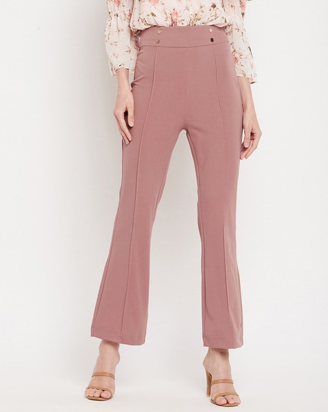 MISSGUIDED Crepe Wide Leg Trousers In Peach (M73/4) | eBay