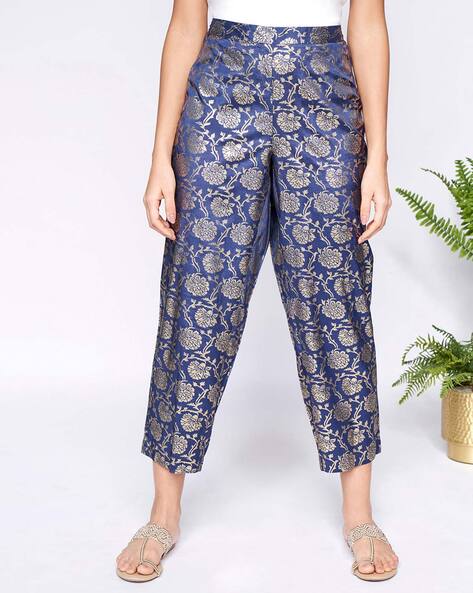 Floral Print Patiala Pants with Elasticated Waist Price in India