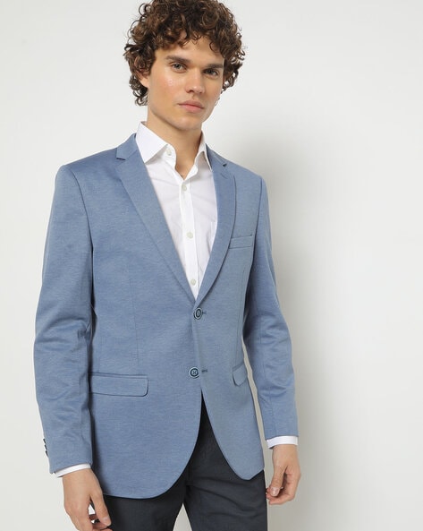 Knitted Single-Breasted Slim Fit Blazer