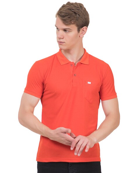 orange colour polo t shirt