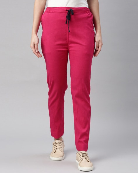 Prada High-waisted Tapered Trousers in Pink | Lyst