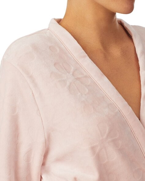 100% Cotton Bathrobe Royal, Pale Pink. Cotton Dressing Gowns.