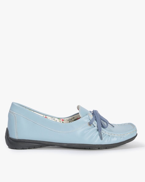 Catwalk Square-Toe Loafers with Bow Accent