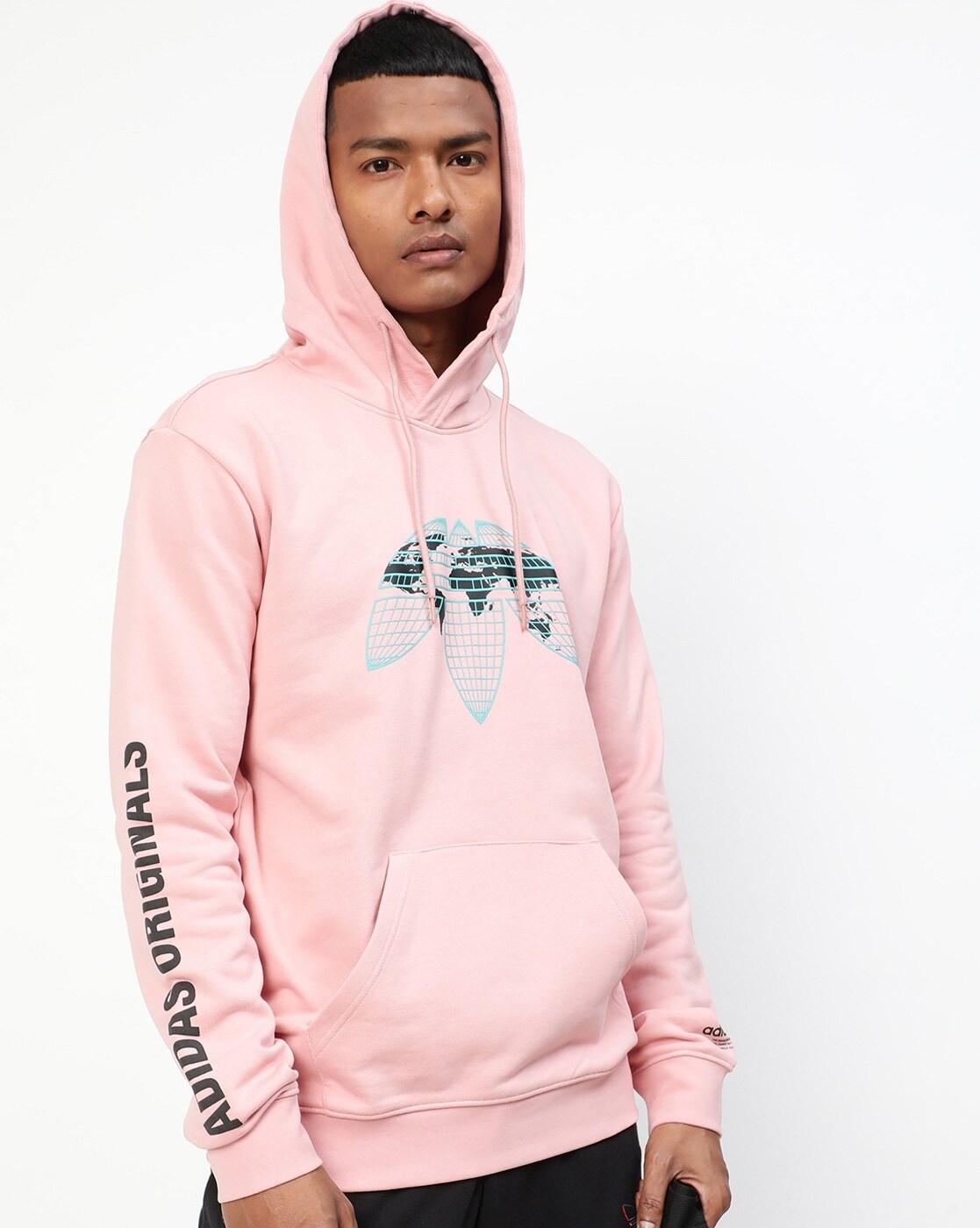 Mens adidas pink hoodie best sale