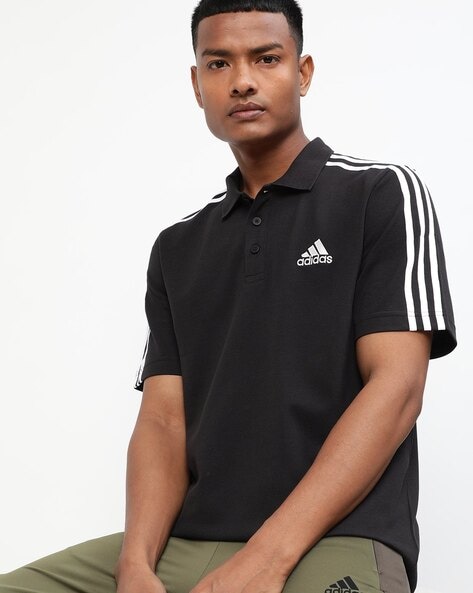 Mens black adidas polo sales shirt