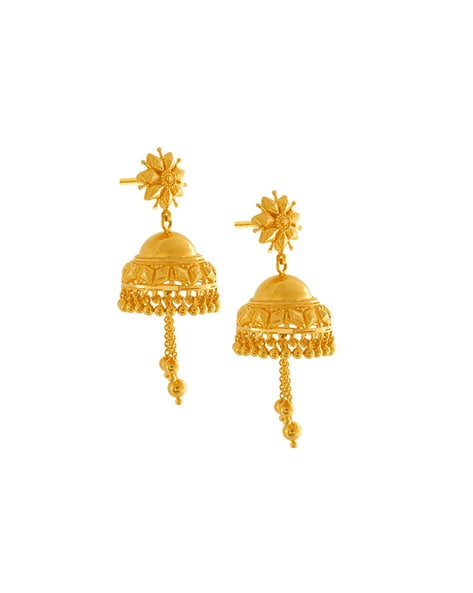 Golden Embossed Jhumka Earrings | India jewelry, Jhumka earrings, Gold  ornaments