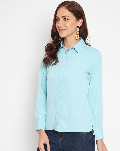 sky blue shirt for ladies