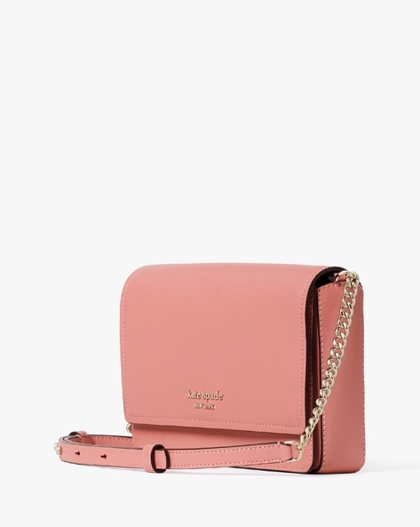 Buy KATE SPADE Spencer Flap Crossbody Wallet with Chain Strap, Pink Color  Women