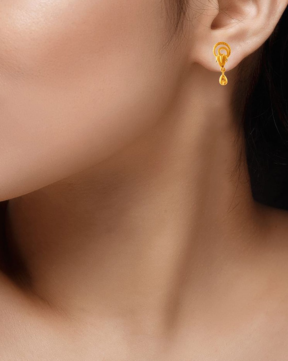 Buy Mothers Day 18k Yellow Gold Engagement Earring Online Gold Hoops Earring  Online in India - Etsy