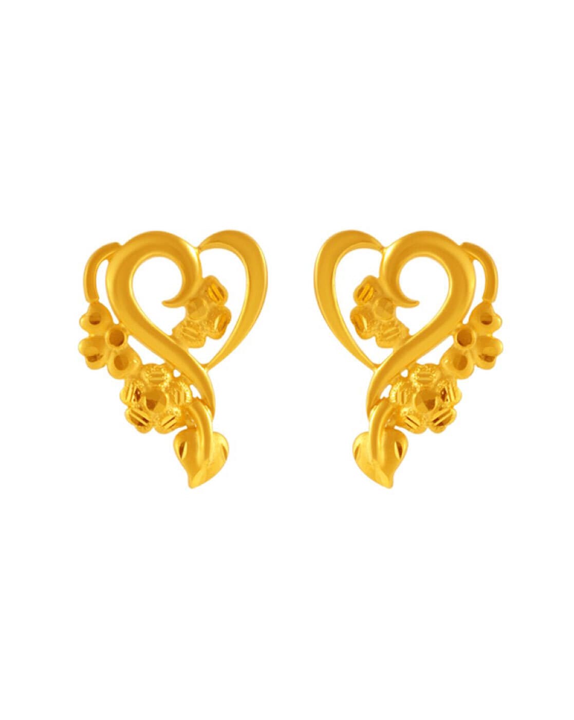 Gold short bell earrings