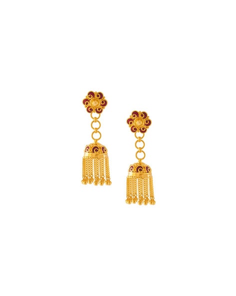 P. C. Chandra Jewellers 22KT Yellow Gold Jhumki Earrings - 4.03 Gram :  Amazon.in: Fashion