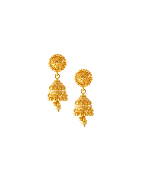 Traditional Ensemble Gold Jhumka Earrings