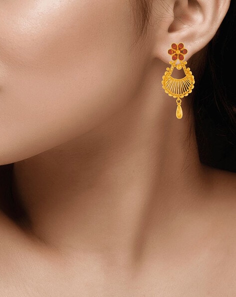 Wedding Tops Yellow Gold Earrings at Rs 4700/gram in Hazaribag | ID:  23287355148