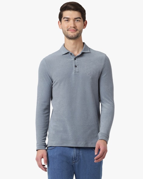 Buy GIORGIO ARMANI Polo T shirt with Logo Grey Color Men AJIO LUXE