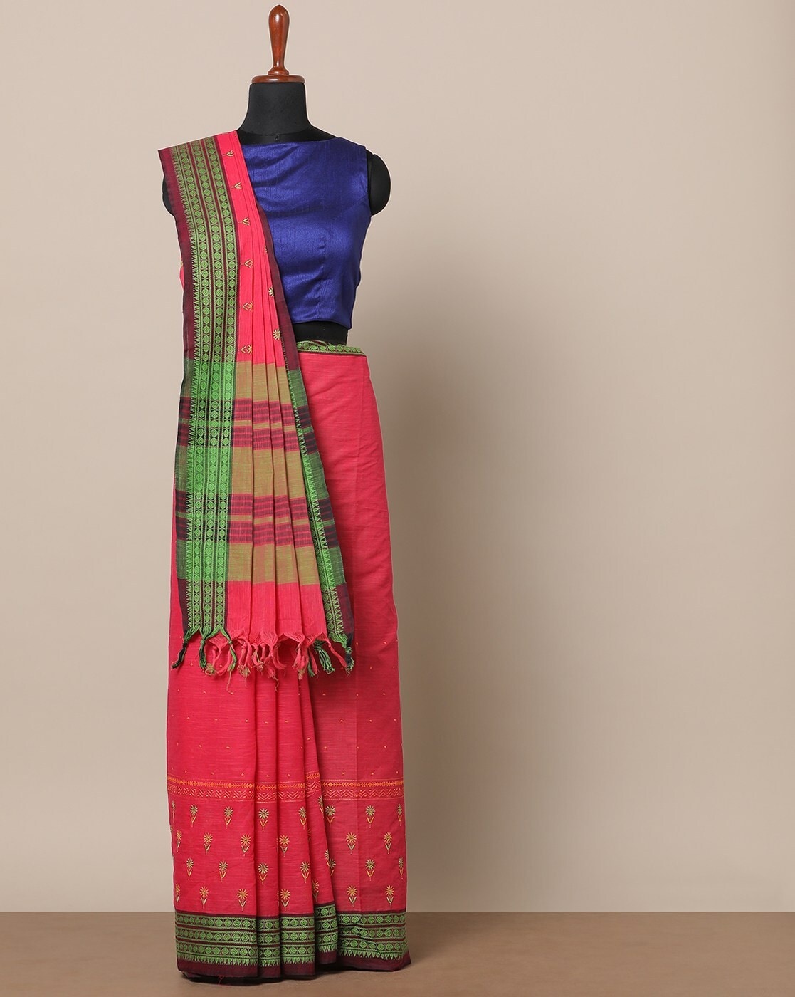 Buy Rust Sarees for Women by Indie Picks Online | Ajio.com