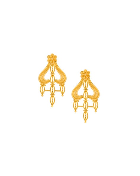 Intricately designed 22K Peacock Gold Earrings with Meenakari & Jali Work | PC  Chandra Jewellers