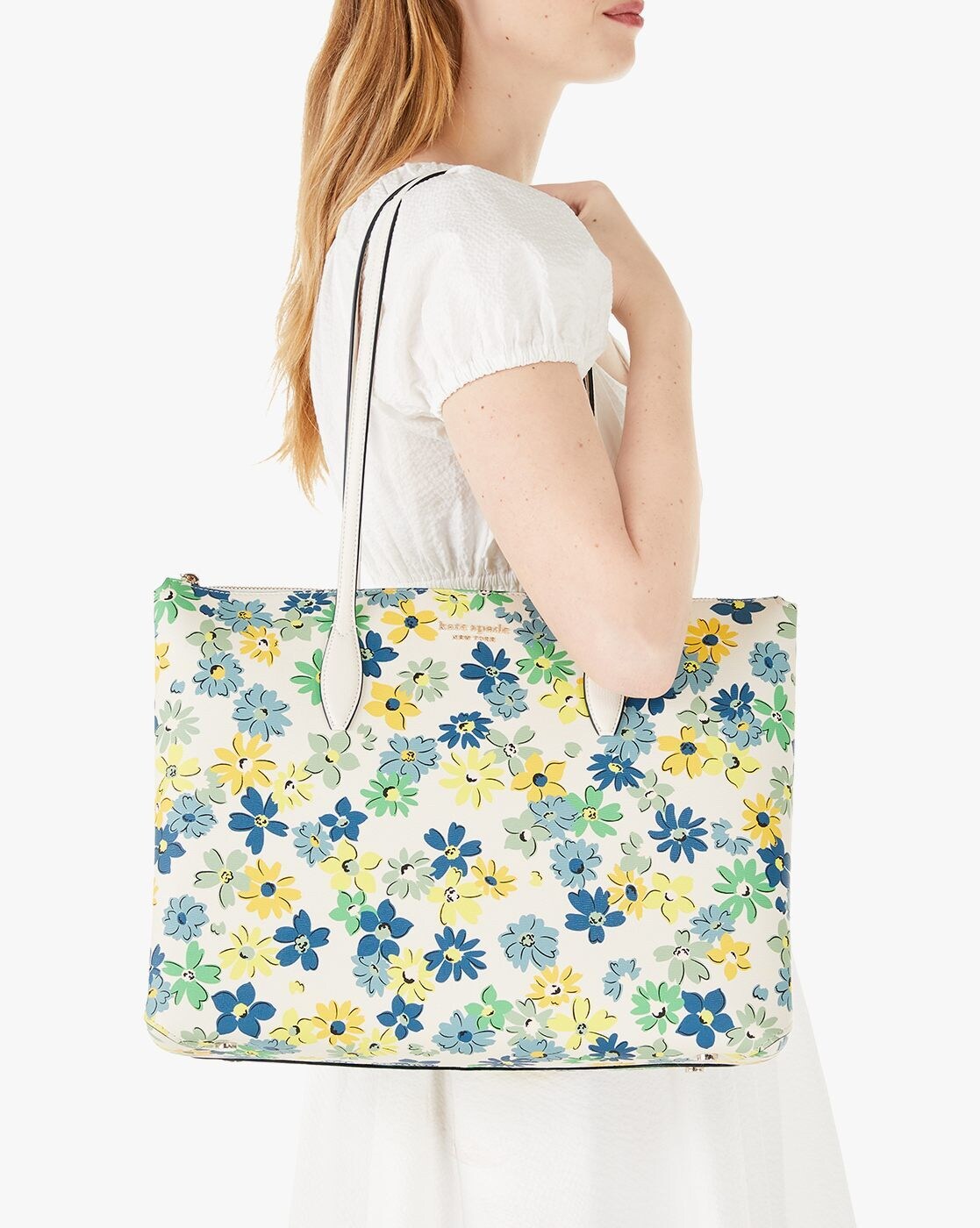 Kate Spade Perfect Large Top Zip Tote Garden Bouquet Floral Cream Multi