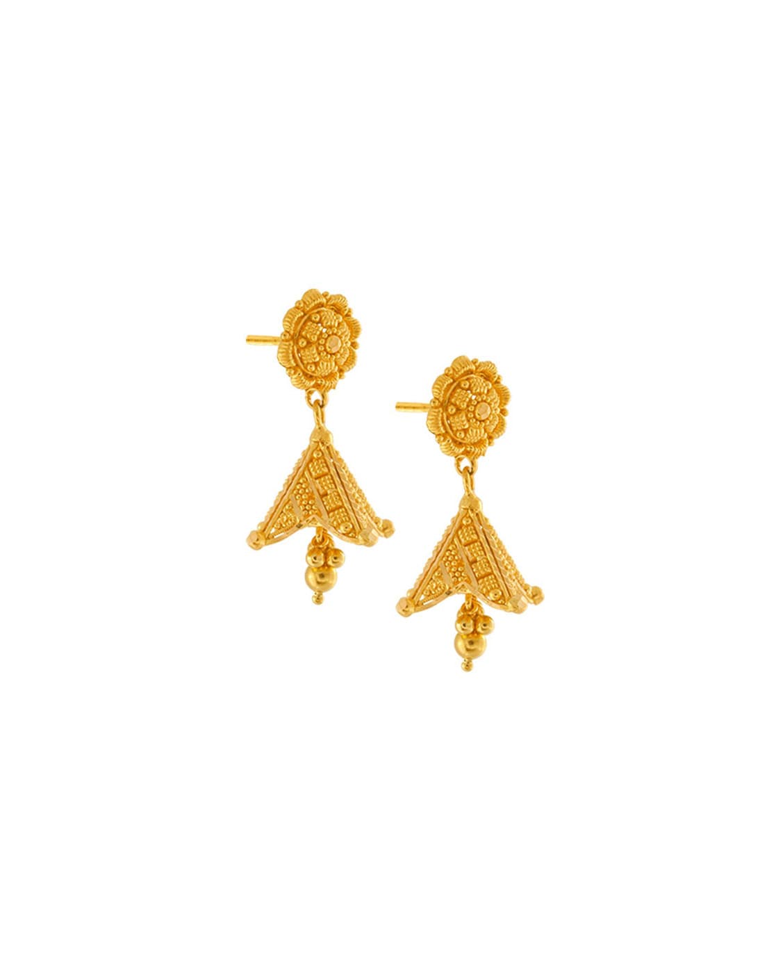 Gorgeous 22K Meenakari Peacock Gold Earrings | PC Chandra Jewellers