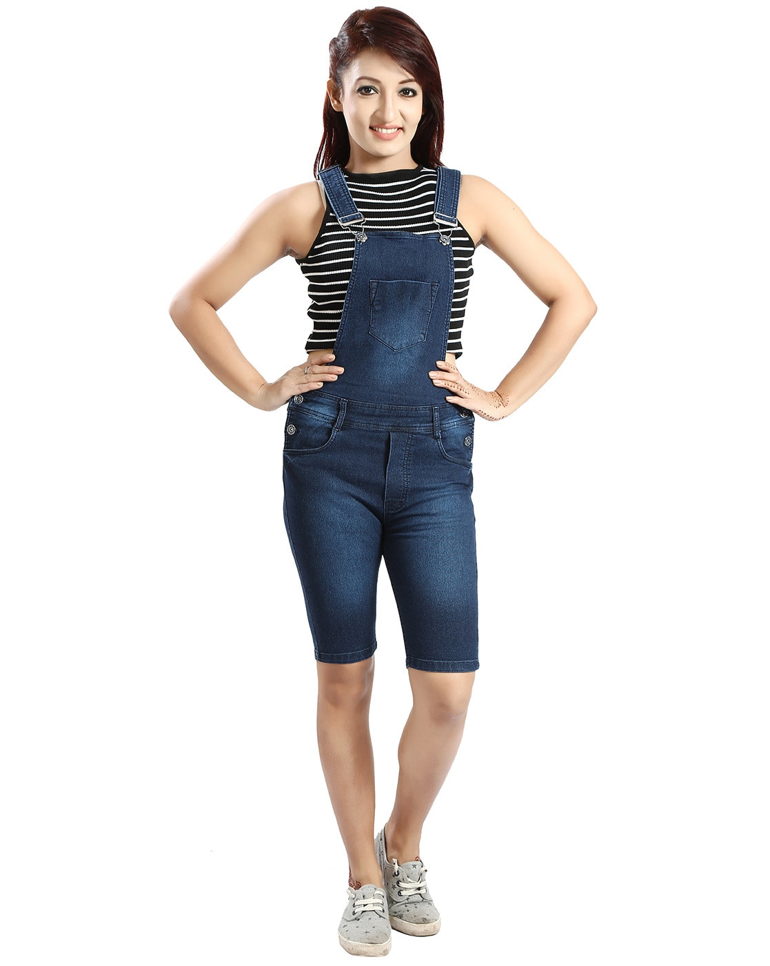 Buy FINSBURY LONDON Cotton Twill Womenswear Dungaree Dress - Khaki for Women  Online in India