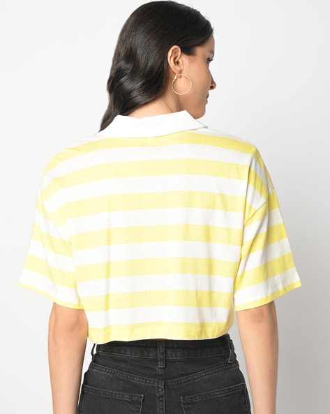 yellow crop polo