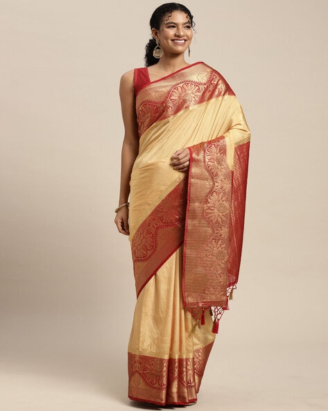 Gorgeous Black Linen Handloom Saree with Banarasi Design - Loomfolks