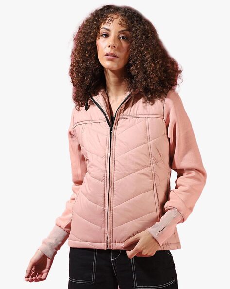 Pink ribbed clearance jacket