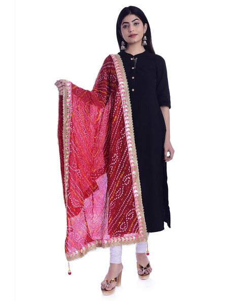 Embellished Bandhani Print Dupatta Price in India