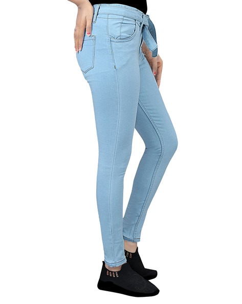 Buy Sky Blue Jeans & Jeggings for Women by ANGELFAB Online