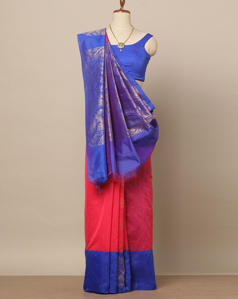 Buy Magenta Sarees for Women by Indie Picks Online