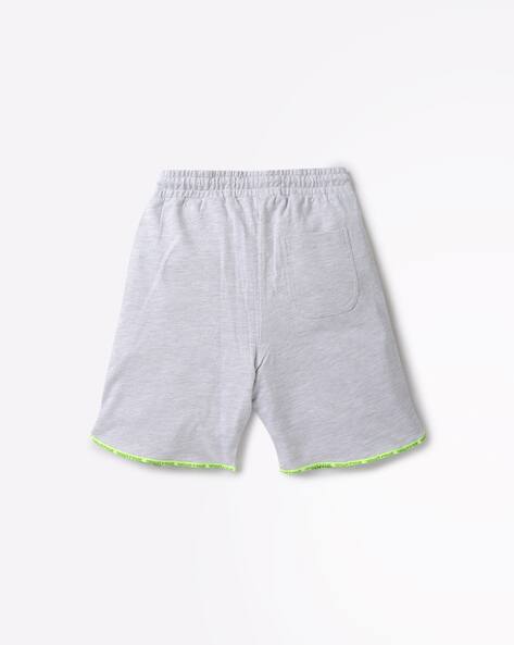 Heathered Shorts with Elasticated Drawstring Waist view 2