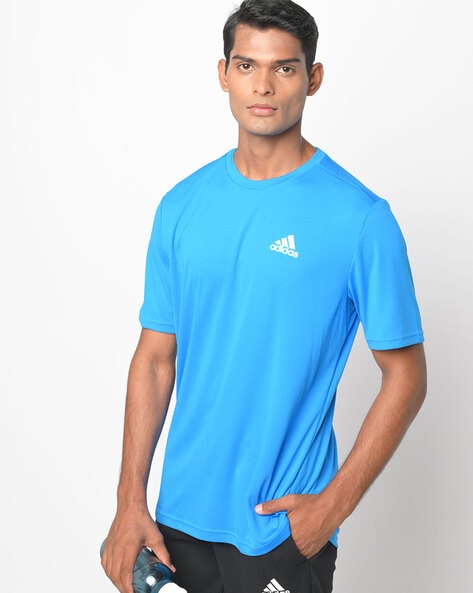 ADIDAS Printed Men Round Neck Blue T-Shirt - Buy ADIDAS Printed Men Round  Neck Blue T-Shirt Online at Best Prices in India