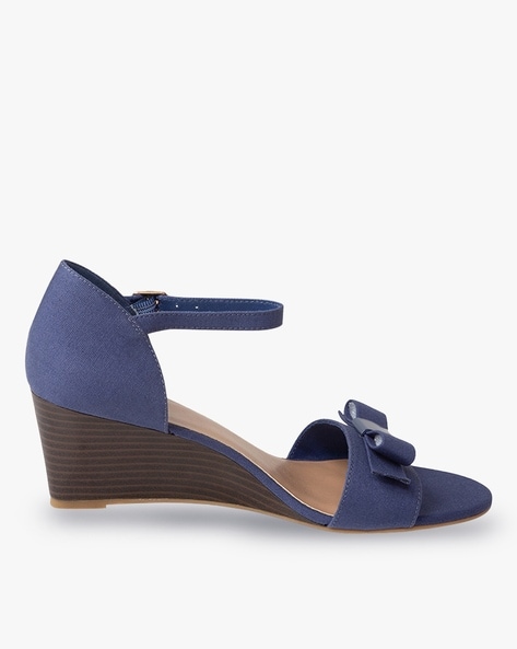 Dark blue sale wedges shoes