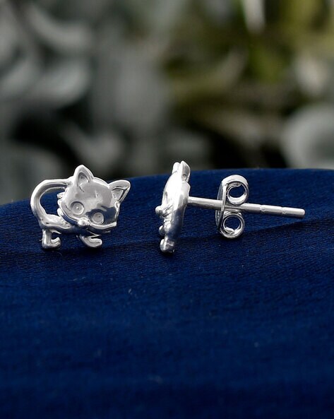 LUHE CatFox Earrings Sterling Silver Cute Cat Earrings India | Ubuy