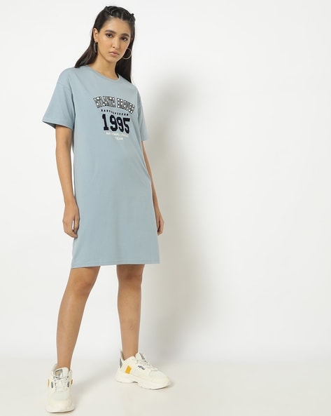 Typographic Print T-shirt Dress