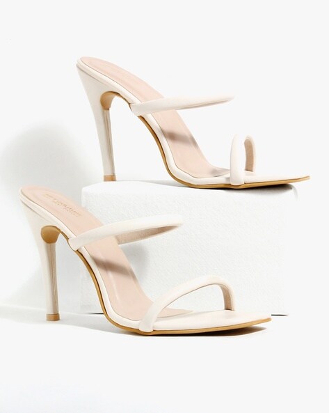 Cream best sale strap heels